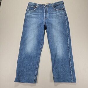 Levi Big E Strauss & Co Ribcage Straight Ankle Jeans Women's Size 34 Blue Denim